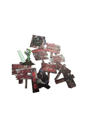 11pcs Halloween Lawn Signs Yard Stakes Halloween Warning signs